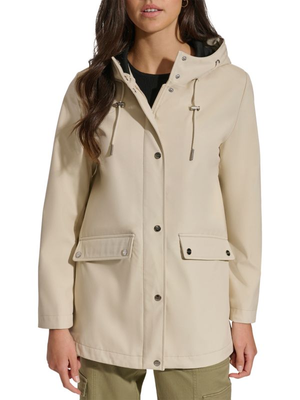 Женский Плащ и тренч DKNY Hooded Rain Jacket DKNY