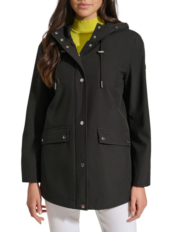 Женский Плащ и тренч DKNY Hooded Rain Jacket DKNY