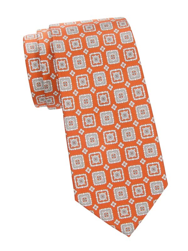 Галстук Brioni Medallion Silk Tie Brioni