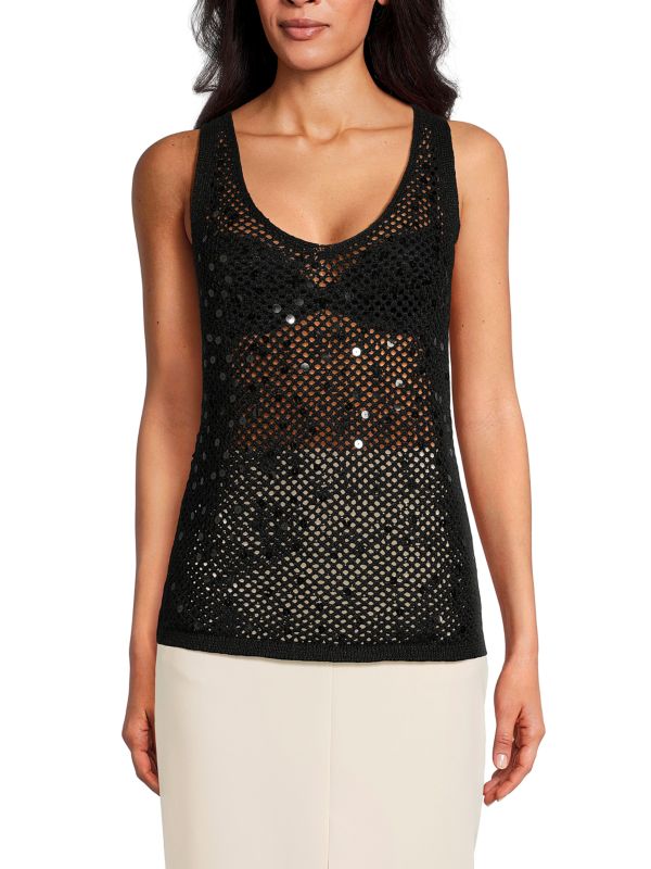 Женская Майка Donna Karan New York Sequin Mesh Donna Karan New York