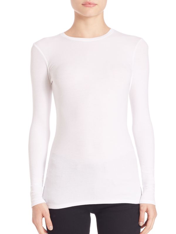 Женская Блузка ATM Anthony Thomas Melillo Micro-Ribbed Crewneck Top ATM Anthony Thomas Melillo