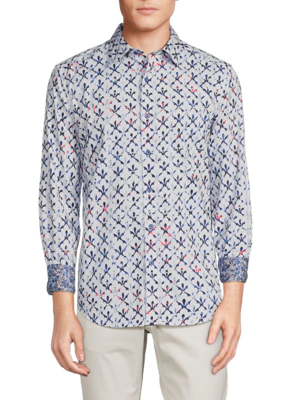 Мужская Повседневная рубашка Robert Graham Argos Classic Fit Robert Graham