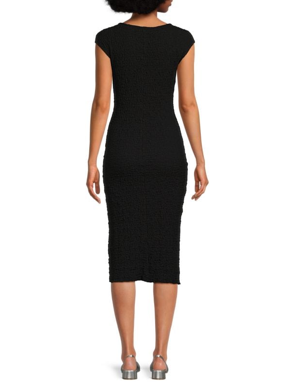 Женское Повседневное платье Isaac Mizrahi Bubble Knit Sheath Midi Isaac Mizrahi