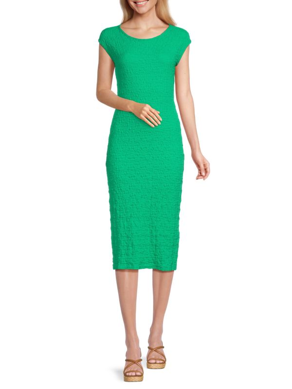 Женское Повседневное платье Isaac Mizrahi Bubble Knit Sheath Midi Isaac Mizrahi