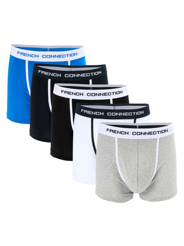 5-Pack Logo Waist Boxer Briefs French Connection