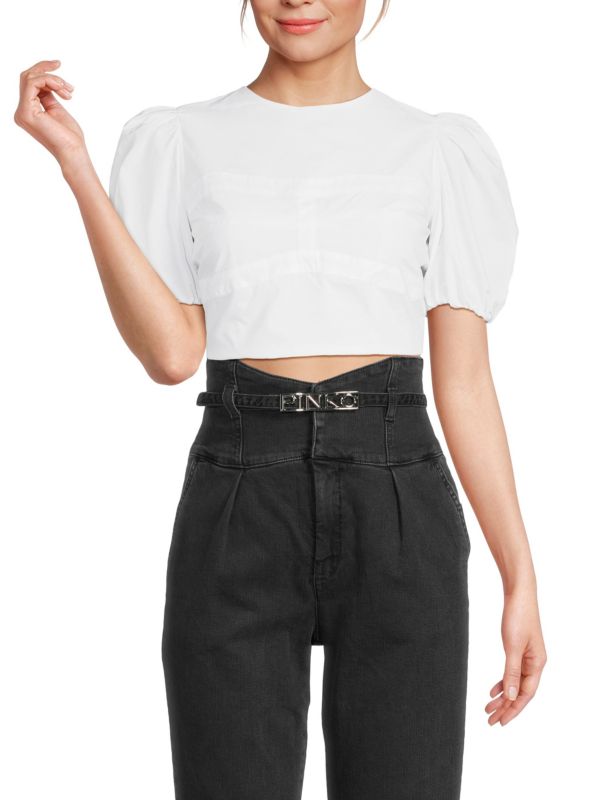 Женская Блузка PINKO Vignola Solid Crop Top PINKO