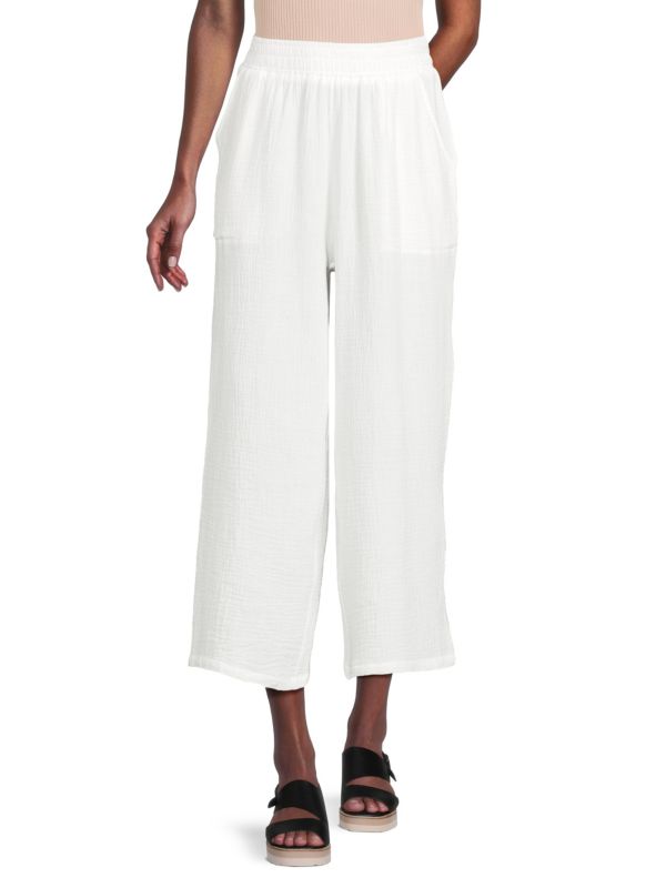 Женские Повседневные брюки Saks Fifth Avenue Cropped Wide Leg Saks Fifth Avenue