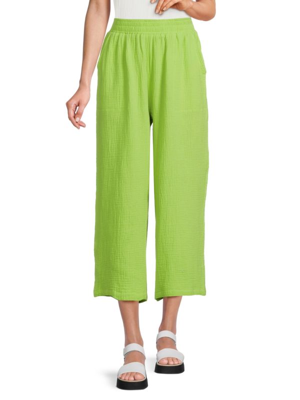 Женские Повседневные брюки Saks Fifth Avenue Cropped Wide Leg Saks Fifth Avenue