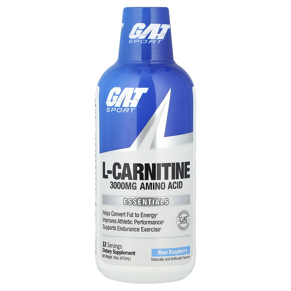 Sport, L-Carnitine, Blue Raspberry, 16 oz (Унции) (473 ml) GAT