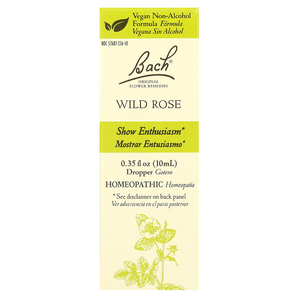 Original Flower Remedies, Wild Rose, 0.35 fl oz (Жидкие унции) (10 ml) Bach