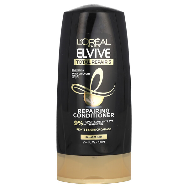 Elvive, Total Repair 5, Repairing Conditioner, Damaged Hair, 25.4 fl oz (750 ml) L'oreal