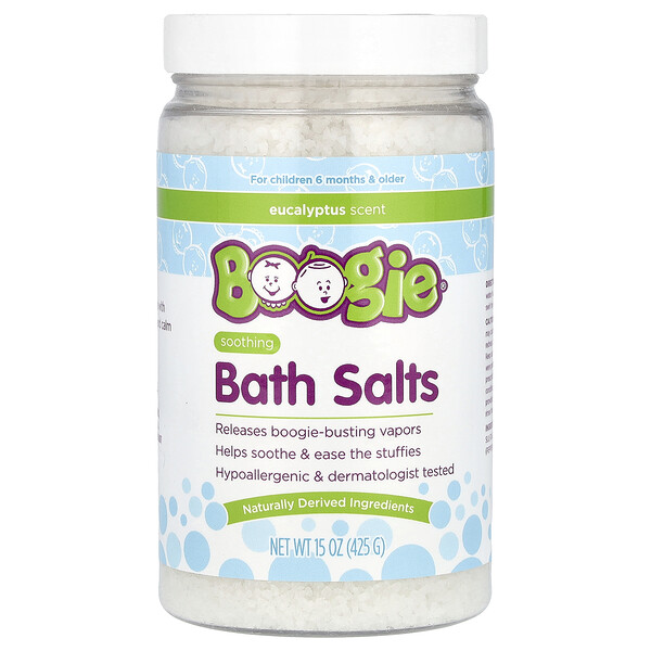 Soothing Bath Salts, Eucalyptus, 15 oz (425 g) Boogie Wipes