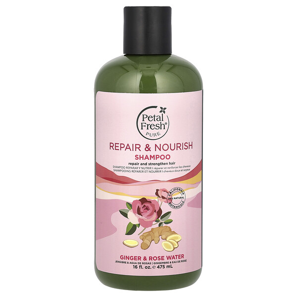 Pure, Repair & Nourish Shampoo, Ginger & Rose Water, 16 fl oz (475 ml) Petal Fresh