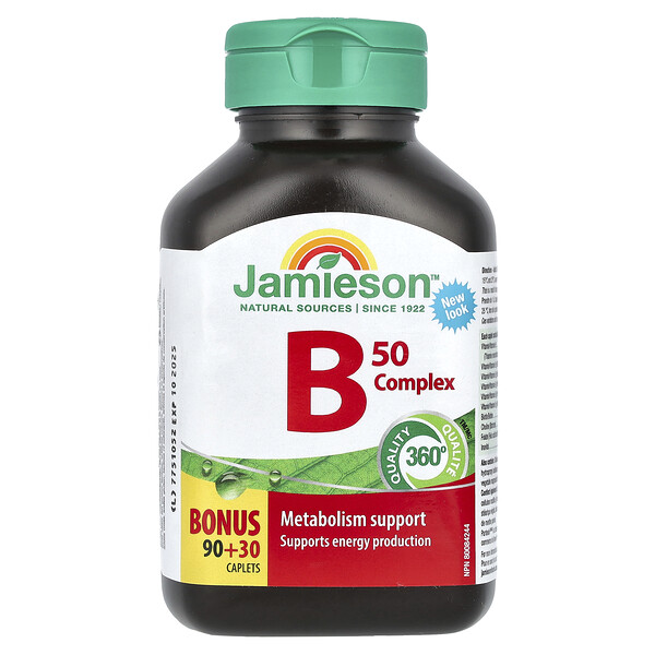 Vitamin B 50 Complex, 120 Caplets Jamieson Vitamins