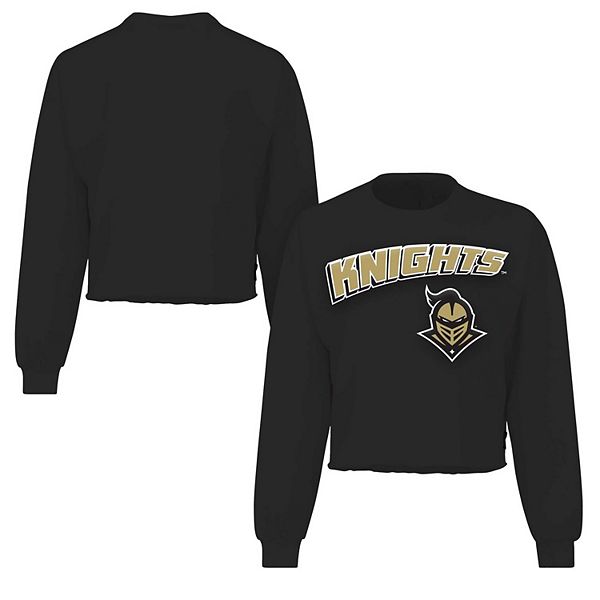 Женская Футболка Spirit Jersey Черная UCF Knights Slouchy Cropped Длинный Рукав Spirit Jersey