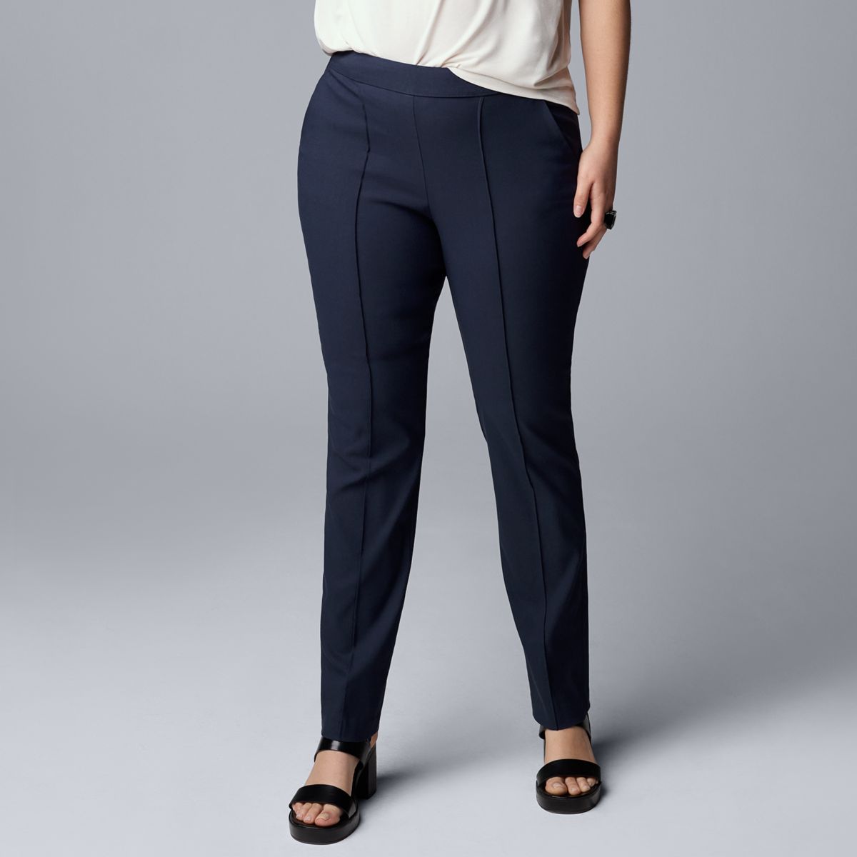 Женские Повседневные брюки Simply Vera Vera Wang Pintuck Slim Straight Simply Vera Vera Wang