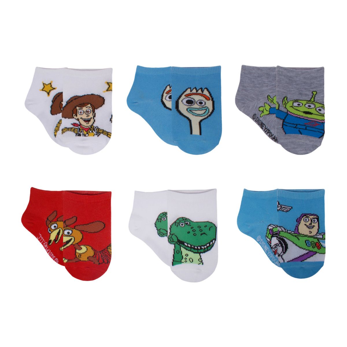 Disney / Pixar's Toy Story Toddler Boy 6-Pack Best Friends Quarter-Cut Socks Licensed Character