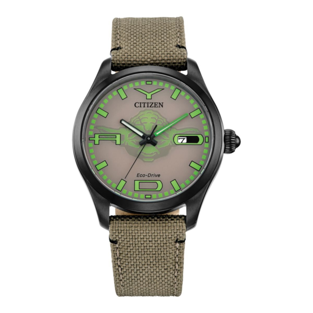 Механические часы Citizen Мужские Eco-Drive Star Wars Yoda с ремешком из Кордуры Citizen