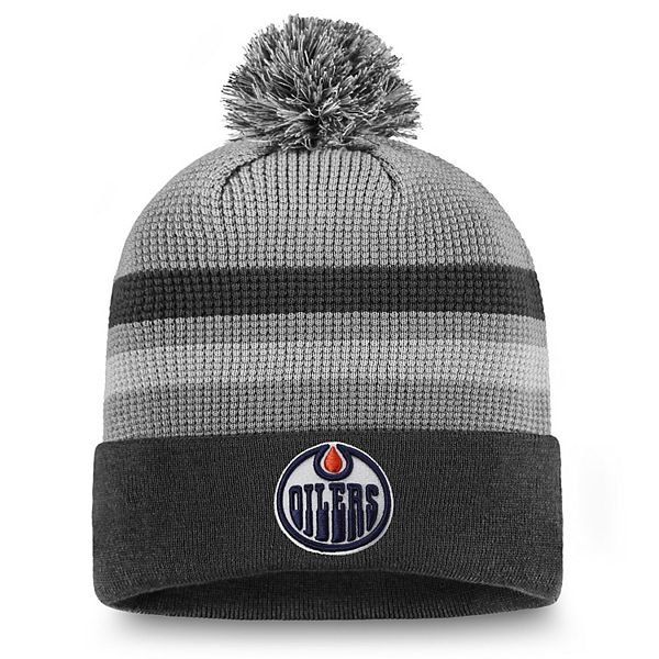 Мужская шапка с отворотом и помпоном Edmonton Oilers, 100% акрил Fanatics Brands - White Label