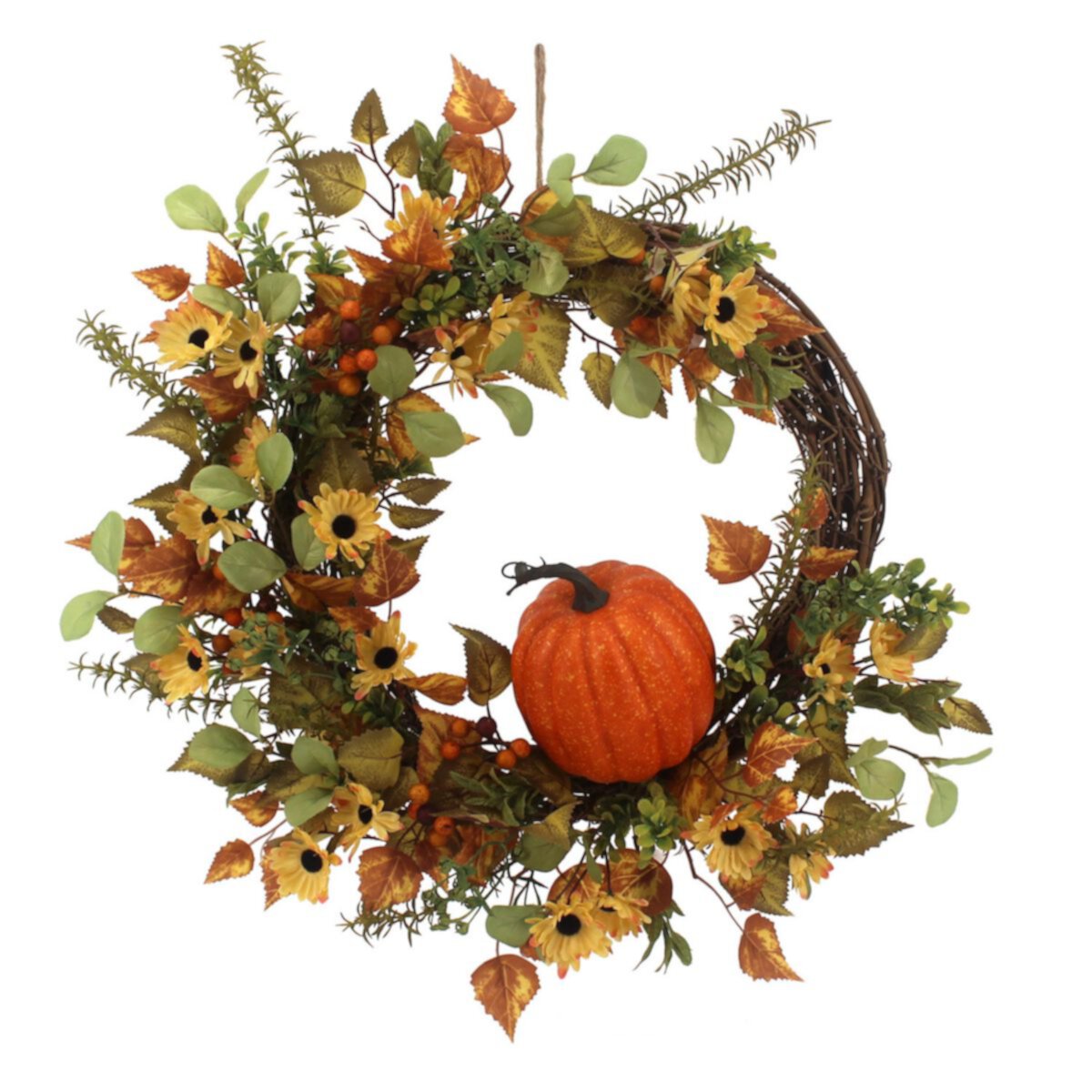 Celebrate Together™ Fall Wildflower & Pumpkin Artificial Wreath Celebrate Together