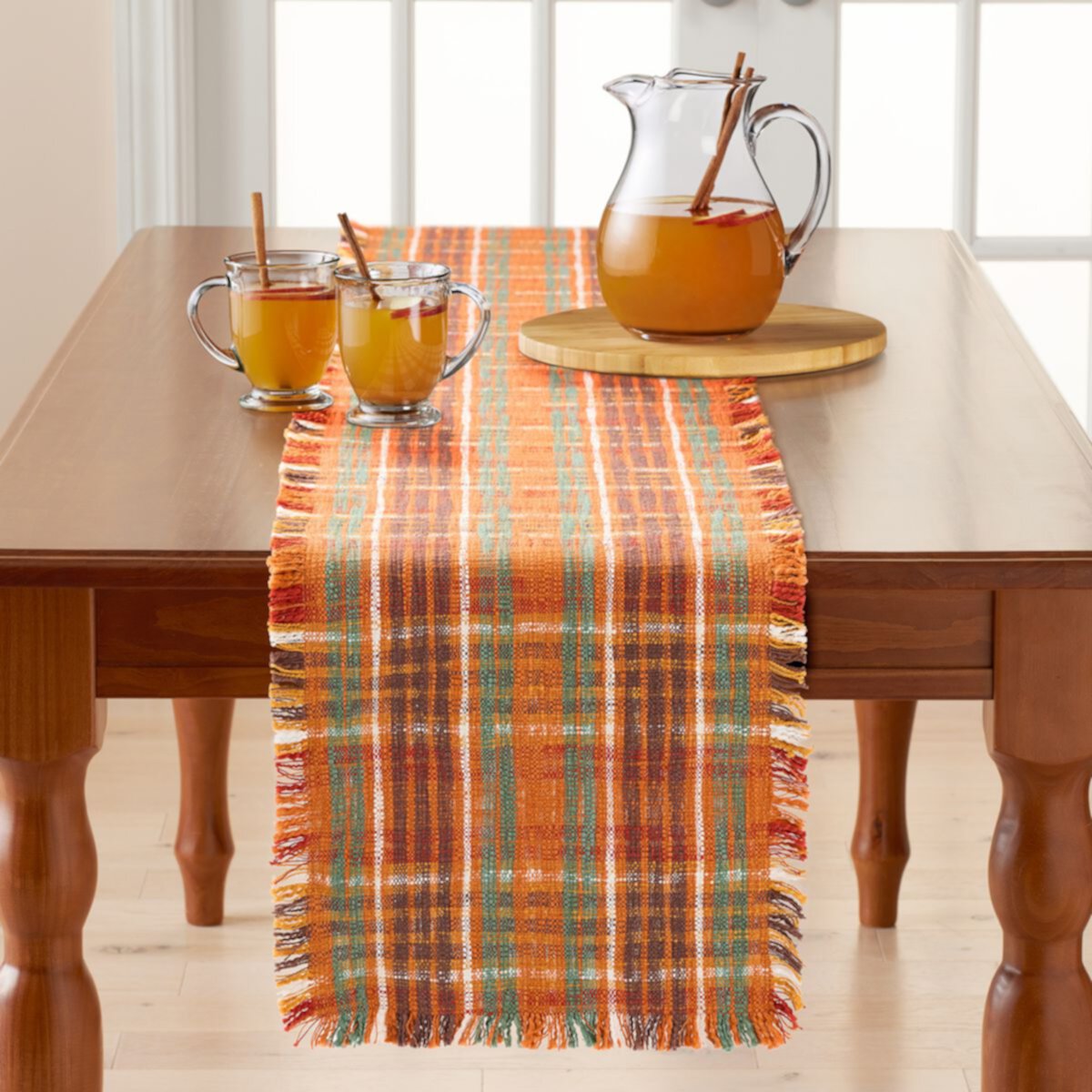 Celebrate Together™ Fall Plaid Warm Woven Fringed Table Runner Celebrate Together