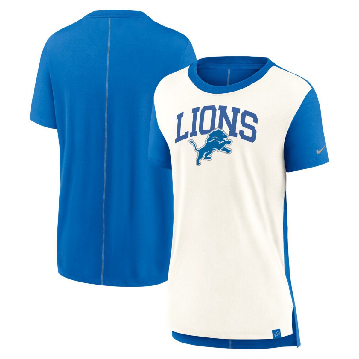 Женская Футболка Nike Cream/Blue Detroit Lions Wordmark Tri-Blend Nike