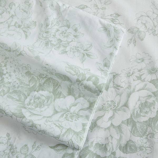 Набор постельного белья Toile Delight зеленый, 3-4 предмета, дышащий хлопок Laura Ashley