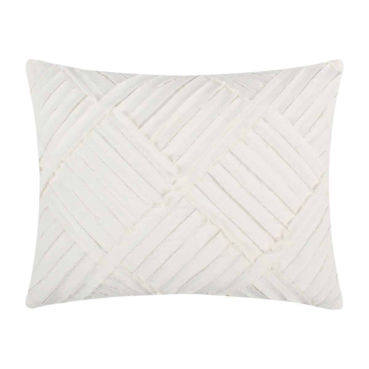 Levtex Home Pickford Blush Appliqued Textured White Throw Pillow Levtex