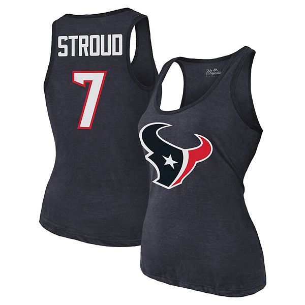 Женская Футболка Majestic Threads C.J. Stroud Темно-синий Houston Texans Name & Number Majestic Threads