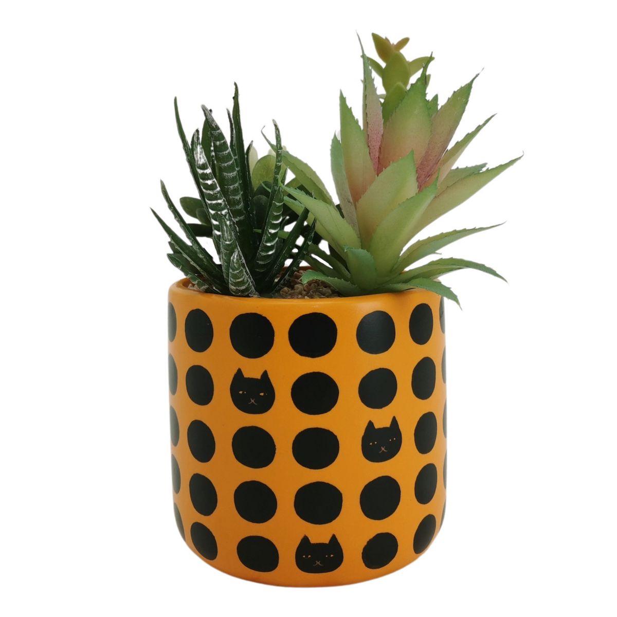 Celebrate Together™ Halloween Cat Printed Artificial Succulent Planter Table Decor Celebrate Together