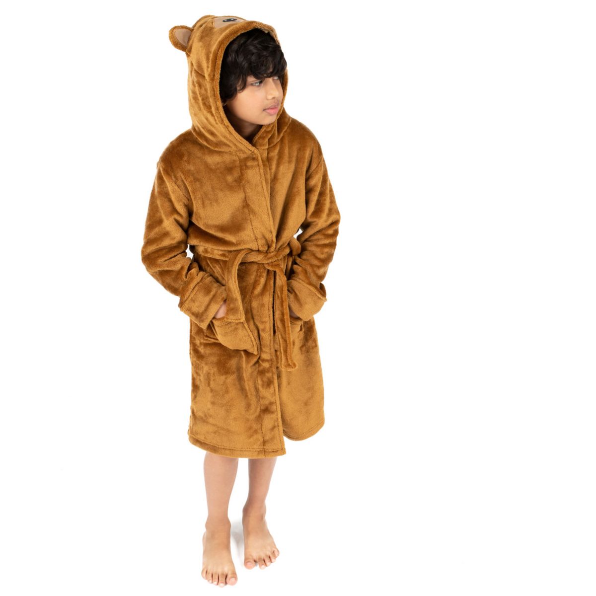 Leveret Kids Fleece Hooded Robe Bear 8 Year Leveret