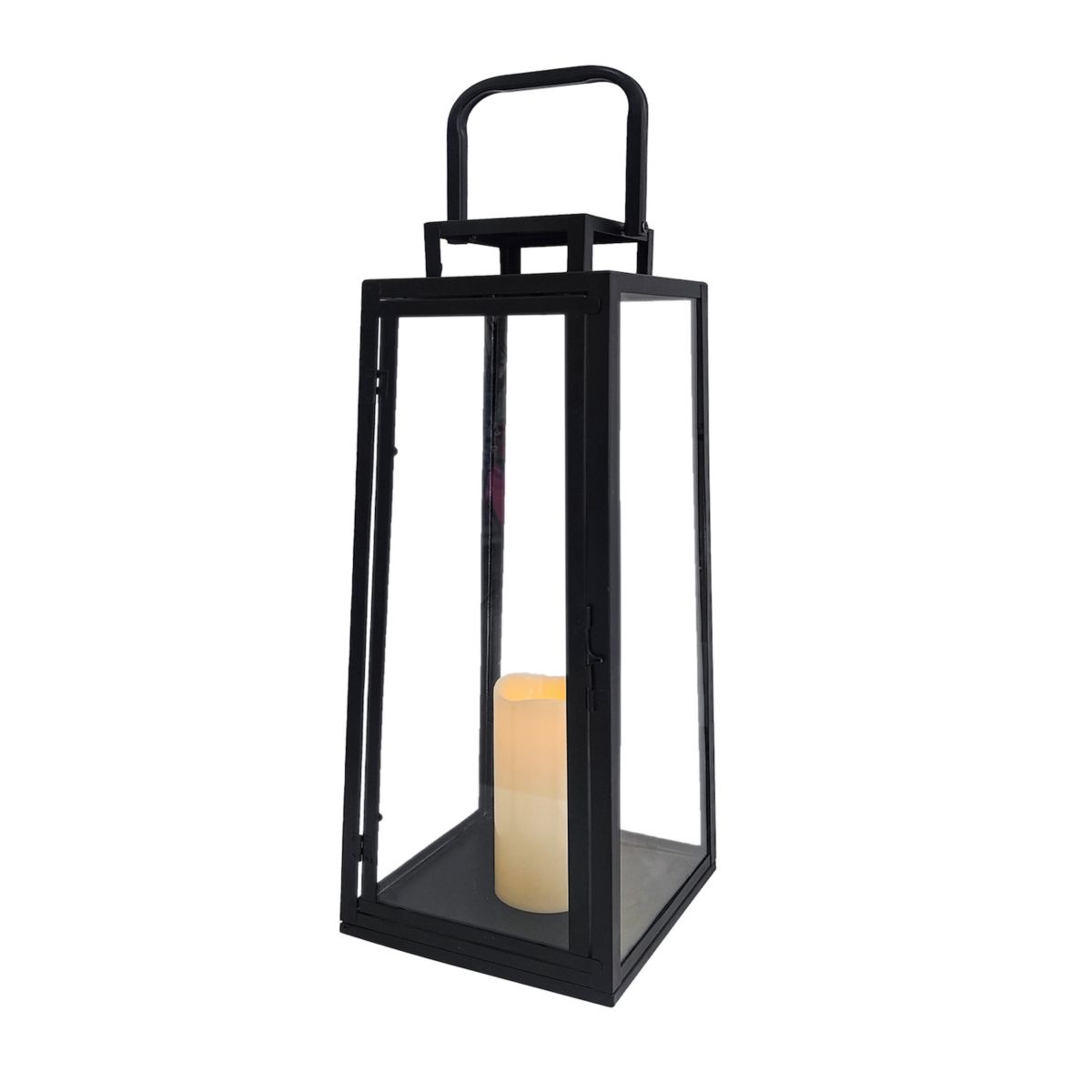 Black Iron Lantern with Clear Glass Unbranded