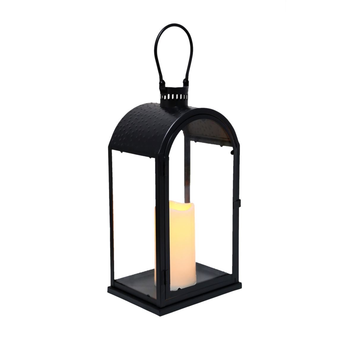 Black Iron Lantern with Clear Glass Unbranded