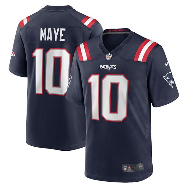 Мужская Футболка Nike Drake Maye Navy New England Patriots 2024 NFL Draft First Round Pick Player Game Jersey NFL