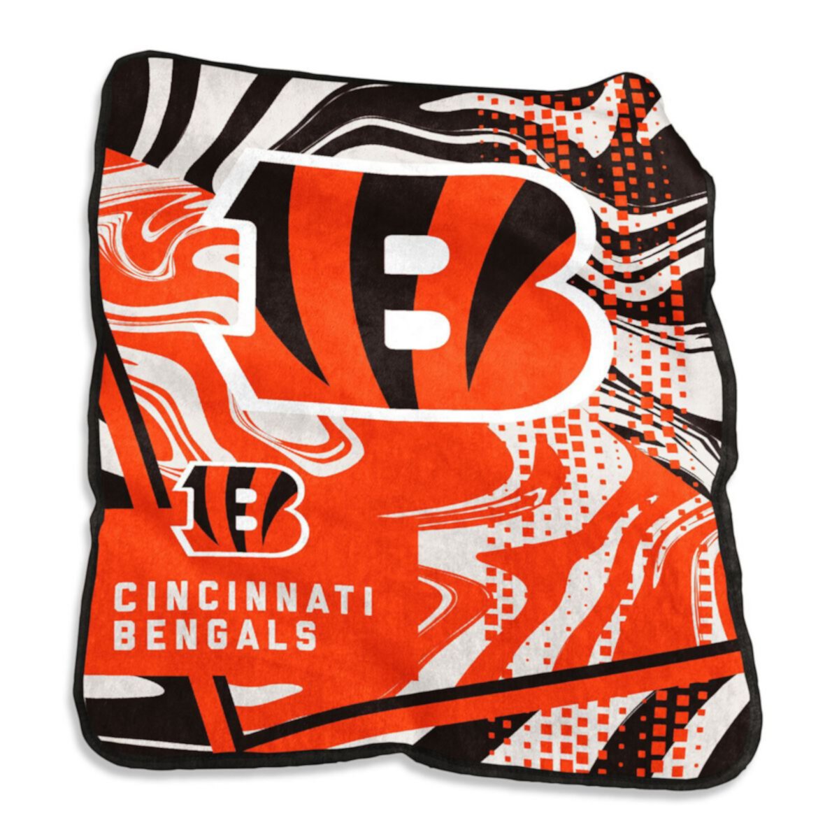 Cincinnati Bengals 50&#34; x 60&#34; Swirl Raschel Throw Blanket Logo Brand