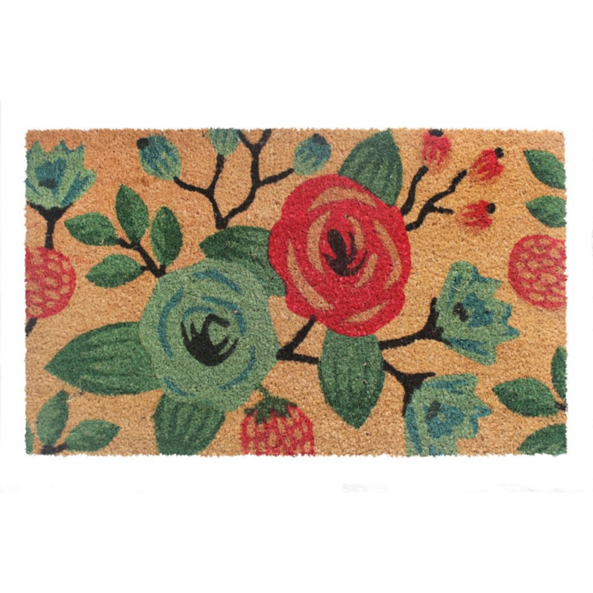 RugSmith Roses and Berries Doormat RugSmith