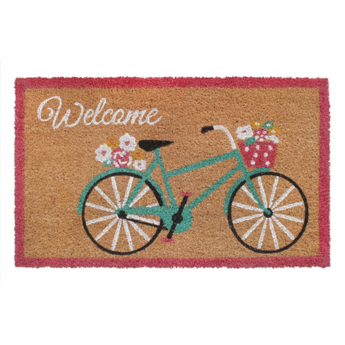 RugSmith Welcome Flowery Bicycle Doormat RugSmith