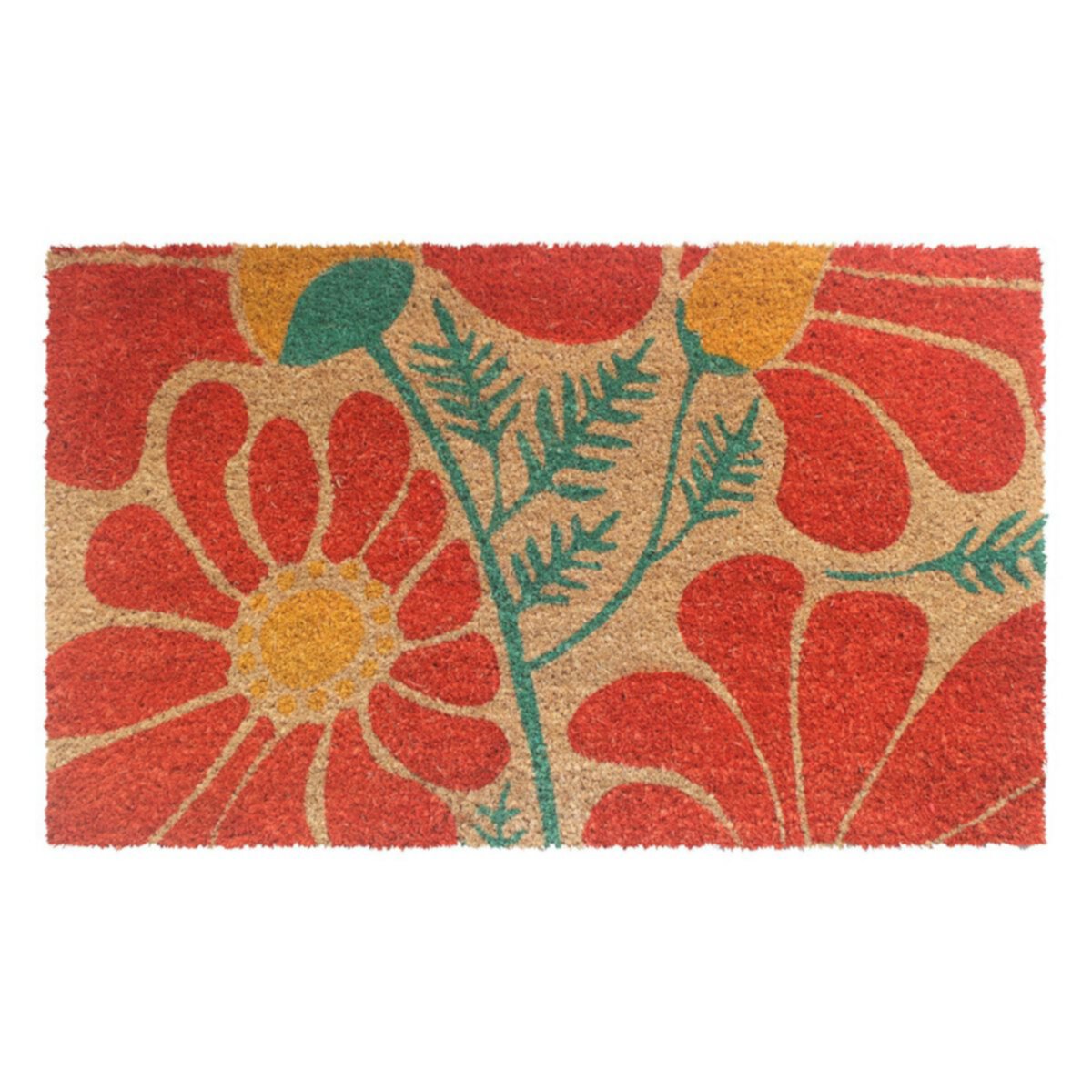 RugSmith Flowy Folk Flowers Doormat RugSmith