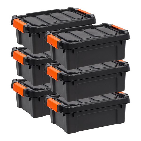 Iris 6-Pack 3 Galon Heavy Duty Garage Storage Bins with Lids IRIS