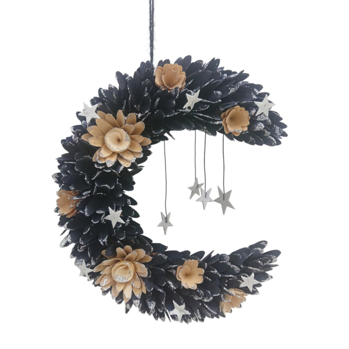 Celebrate Together™ Halloween Wood Curl Moon & Stars Artificial Wreath Celebrate Together