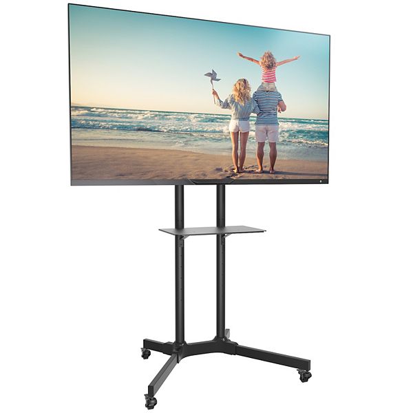 ProMounts Mobile TV Floor Stand Mount With Shelf For Tvs 32&#34; - 72&#34; Up To 110 Lbs ProMounts