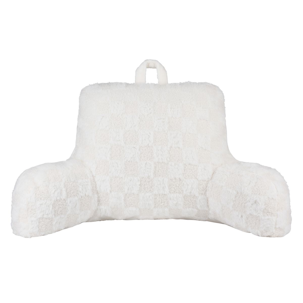 The Big One® Ivory Faux Fur Checkered Texture Backrest Pillow The Big One