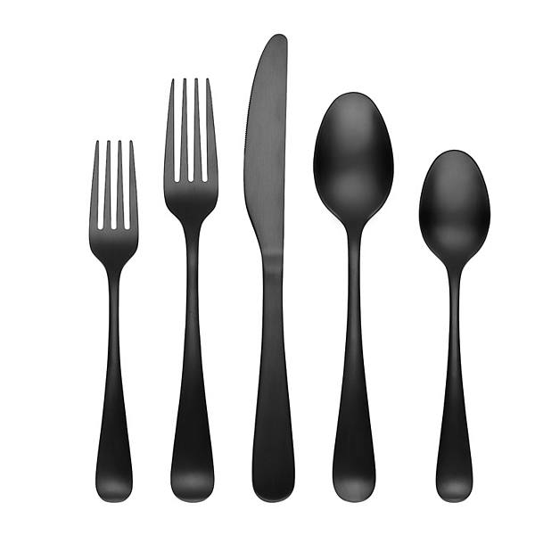 Cambridge Rhiannon Black Satin 20-pc. Flatware Set Cambridge