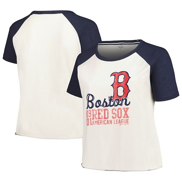 Женская реглан-футболка Boston Red Sox из 100% хлопка от Soft as a Grape Soft As A Grape