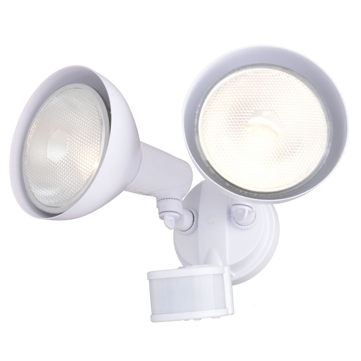 White Motion Sensor Dusk to Dawn Outdoor Security Flood Light - 240 Degree Range - 85 Ft Dualux