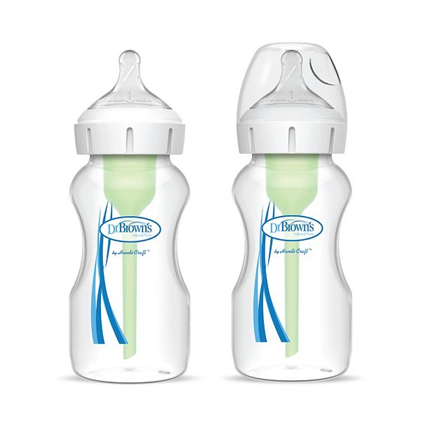 Dr. Brown's Natural Flow® Anti-Colic Options+™ 9 oz. Wide-Neck Baby Bottle with Level 1 Nipple 2-Pack Dr. Brown's