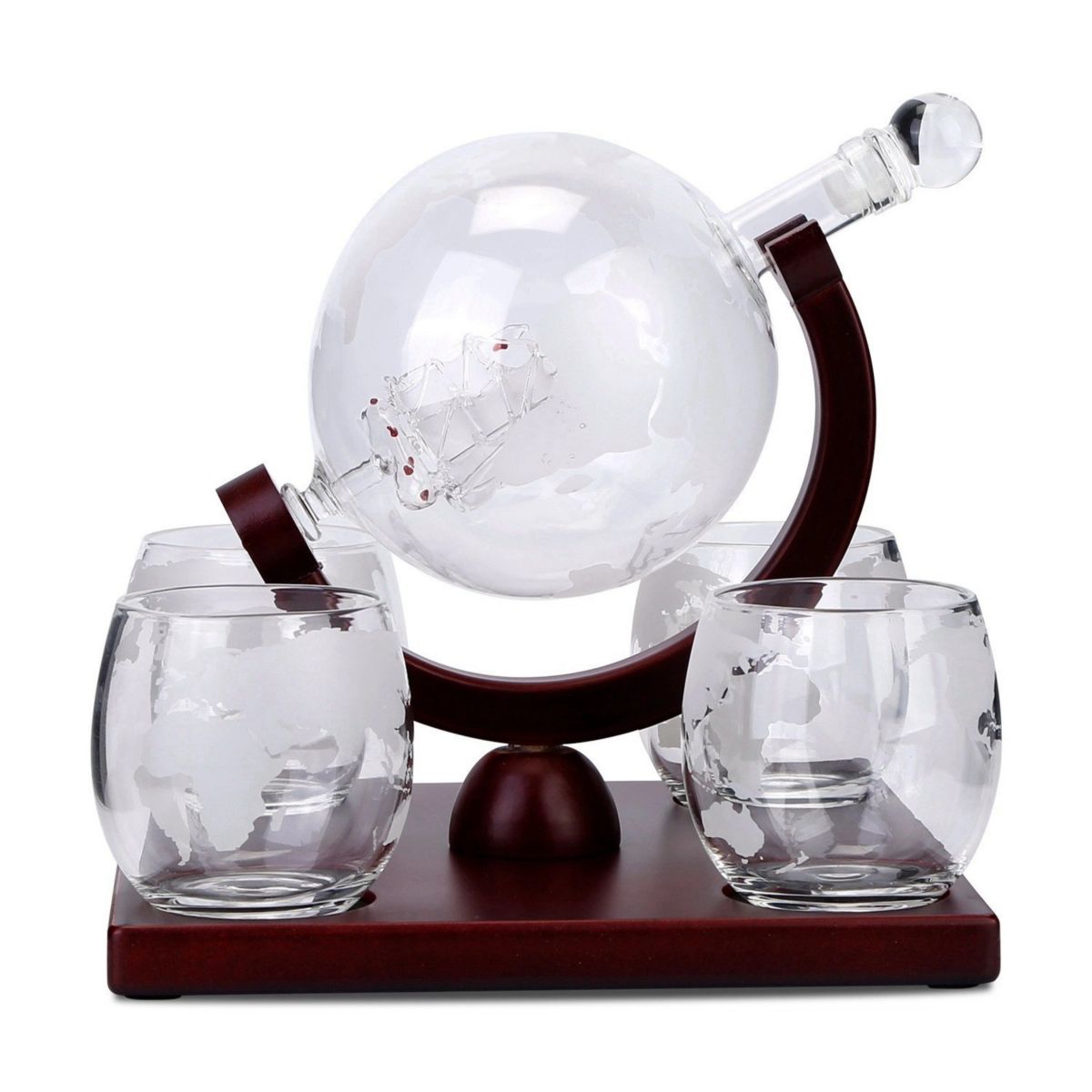 Whiskey Decanter Globe Set, 9.25 X 8.27 X 8.27'', Heat-resistant, Perfect Home Bar Gift Department Store