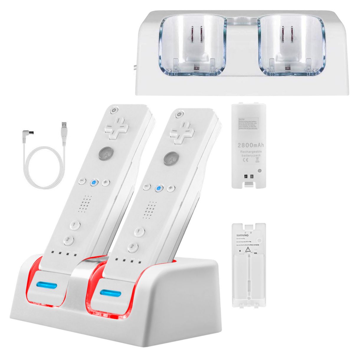 Wii Remote Controller Charger With Two 2800mah Rechargeable Batteries Eggracks By Global Phoenix