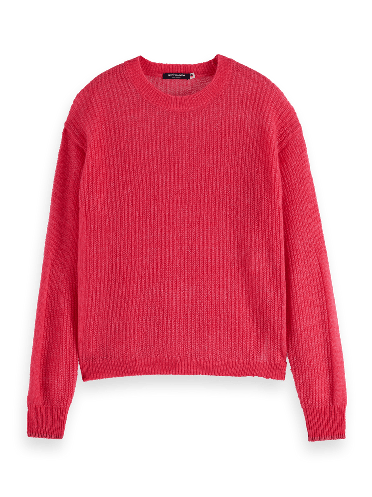 Уютный пуловер Fuzzy Open Knit с расслабленным кроем из 42% нейлона и 30% шерсти Scotch & Soda