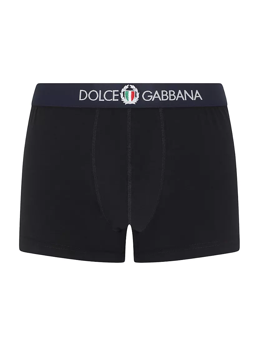 Боксерские трусы из хлопка с логотипом Dolce & Gabbana, эластичный пояс Dolce & Gabbana